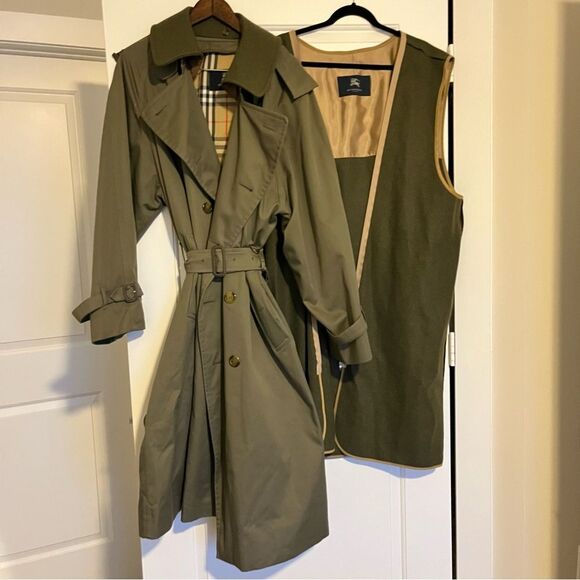 BURBERRY Nova Check Olive Green Trench Coat sz. XL | 48 - Picture 5 of 13